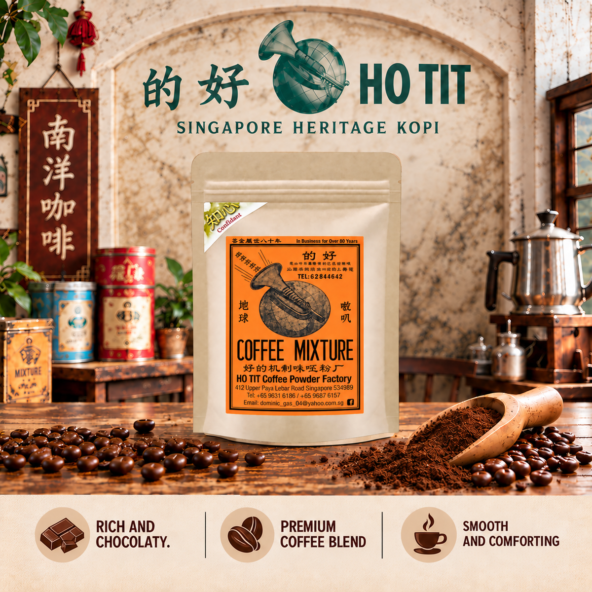 [Powder] Ho Tit Coffee Powder Blend CONFIDANT 知心 200gm